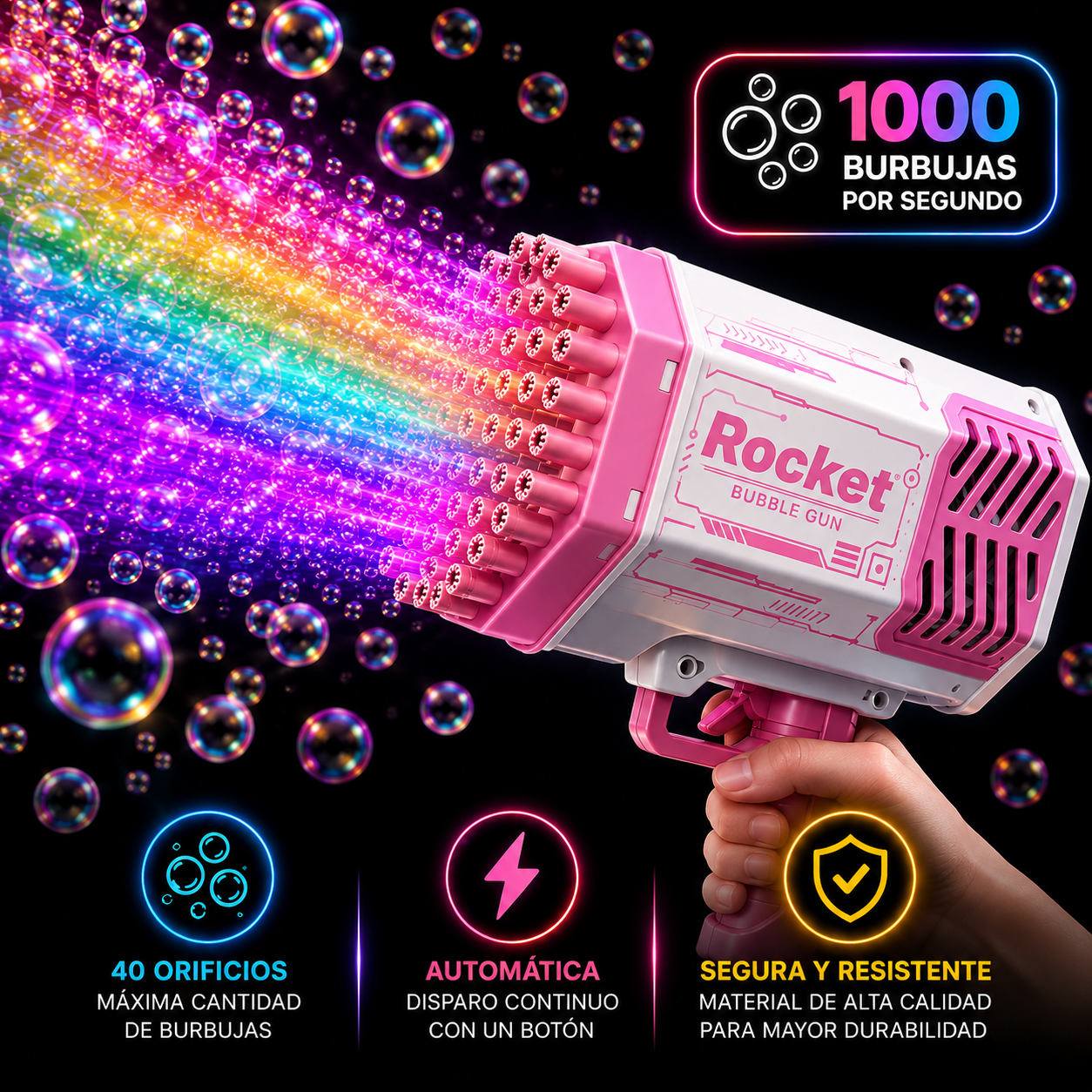 🫧✨ BUBBLEBLAST™ | Pistola Automática de Burbujas