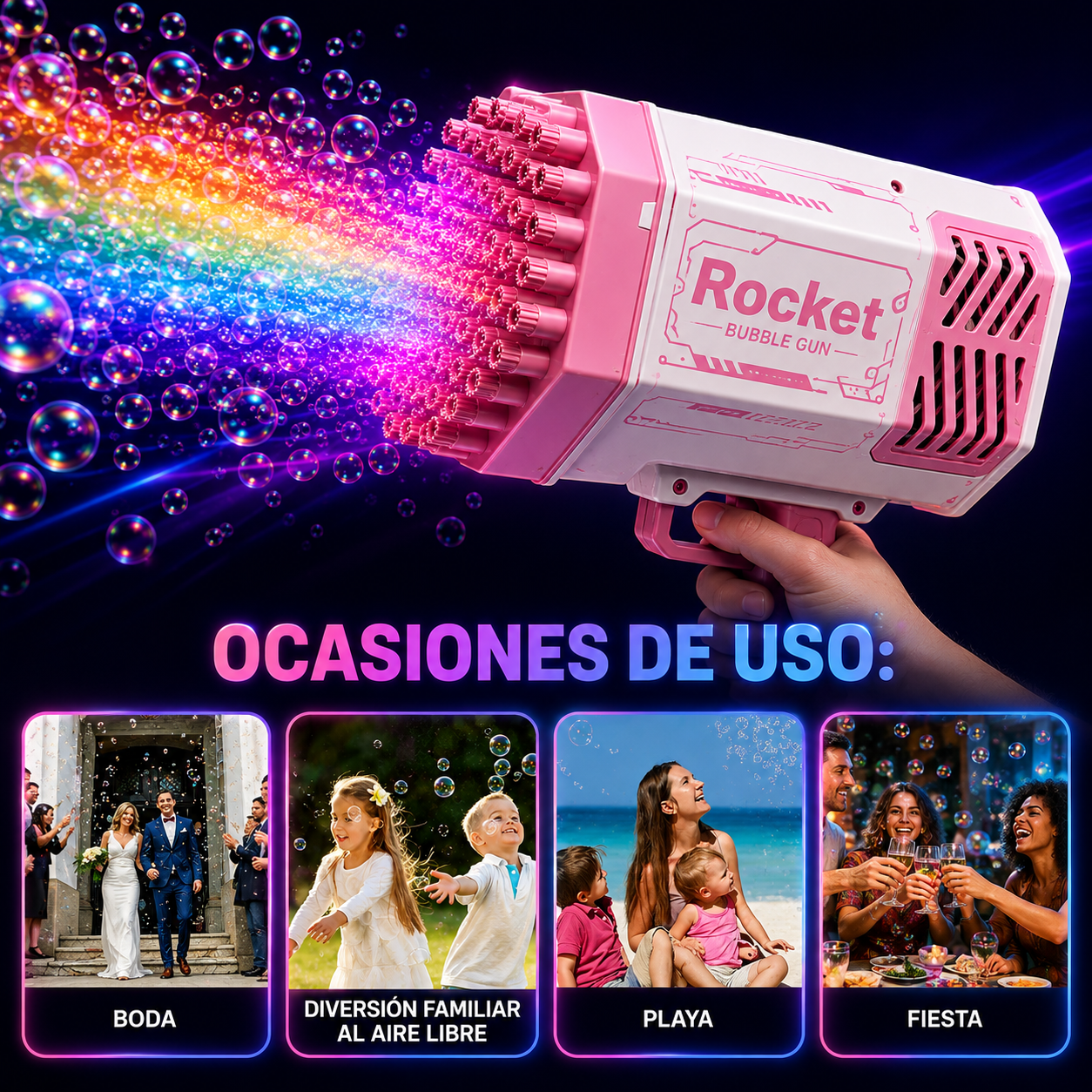 🫧✨ BUBBLEBLAST™ | Pistola Automática de Burbujas