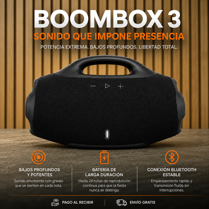 🚀 Boombox 3 PRO — Altavoz HiFi + Caja Premium + Envío Gratis 24h🔥