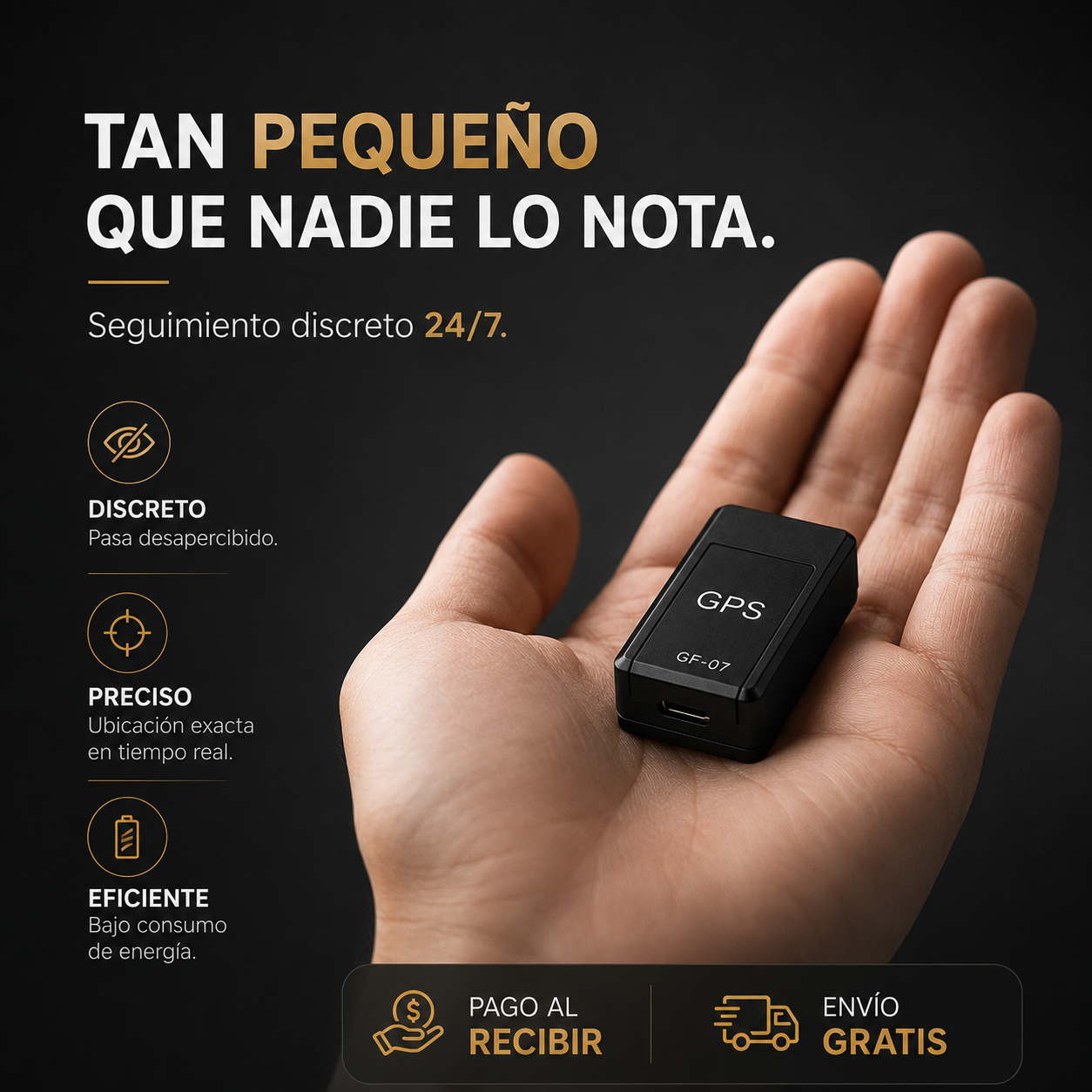 🔒 TrackSafe™ | Mini Localizador GPS + ENTREGA 24-48H + PAGO AL RECIBIR 📍