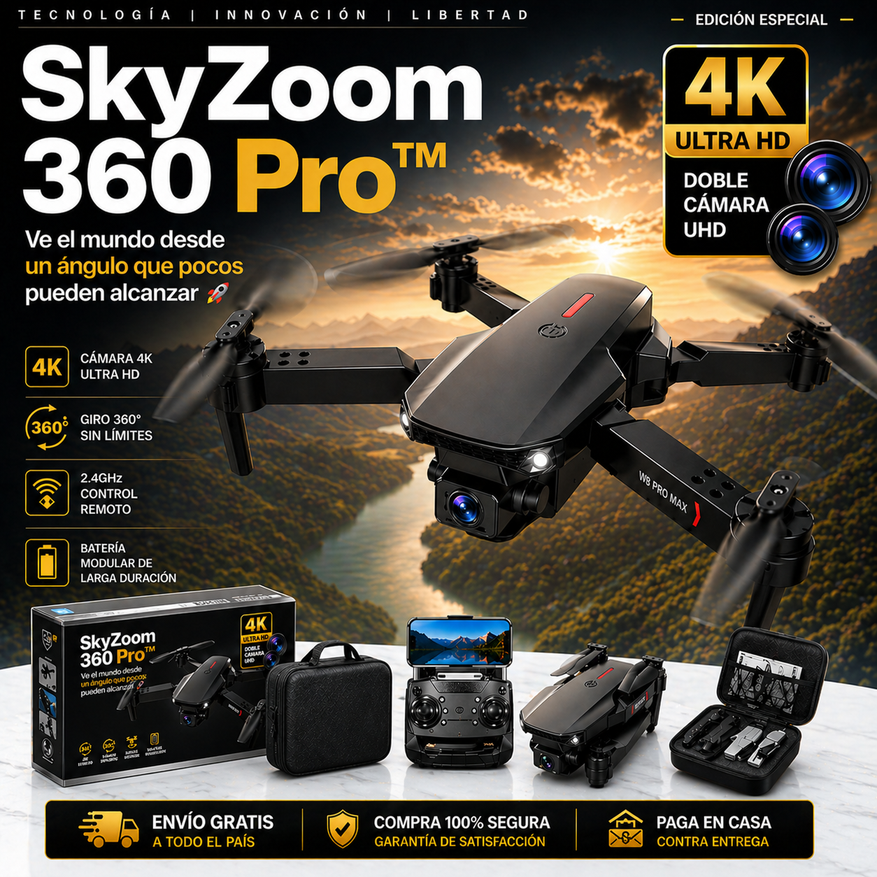 SkyZoom 360 Pro™ - Ve el mundo desde un ángulo que pocos pueden alcanzar 🚀